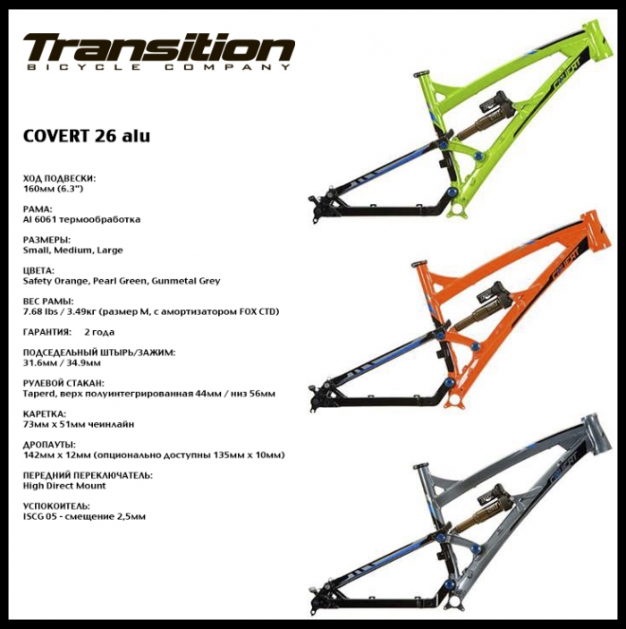Новые велосипеды Transition Covert 2014