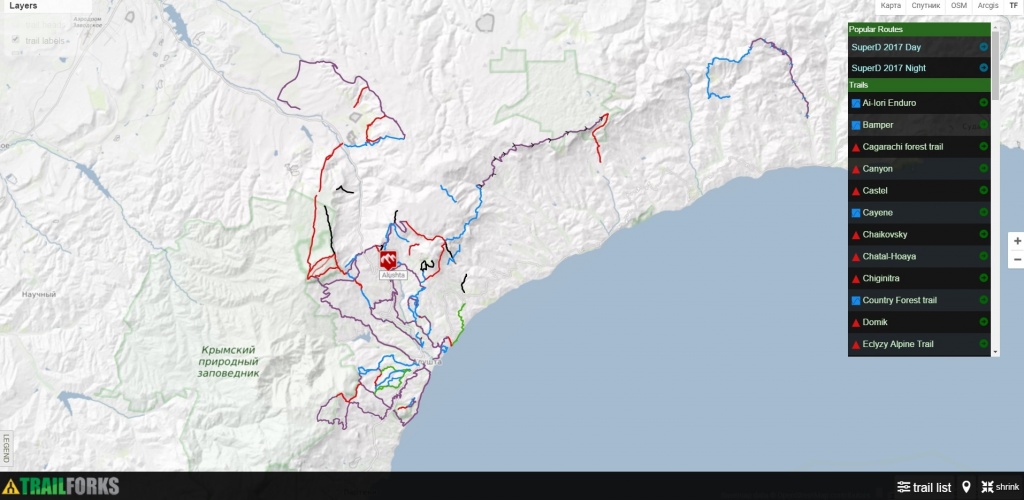 MTB туры zagremel.ru: Trailforks.com - сервис для тропокатателей. Алуштинские трейлы 3.0